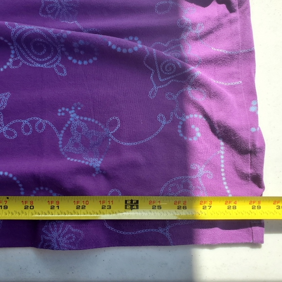 Catherines short sleeve Top 3X chain print swirls, 96% Cotton 4% Spandex Magenta - Picture 6 of 6